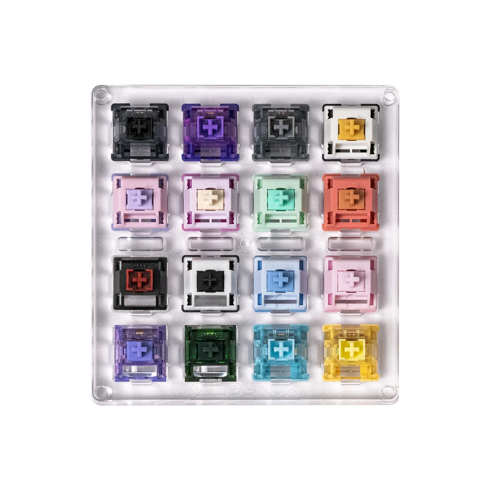 Akko Switch Tester 16pcs Linear/Tactile/Silent Switches for Customize Mechanical Gaming Keyboard Accessories Factory Lubricated