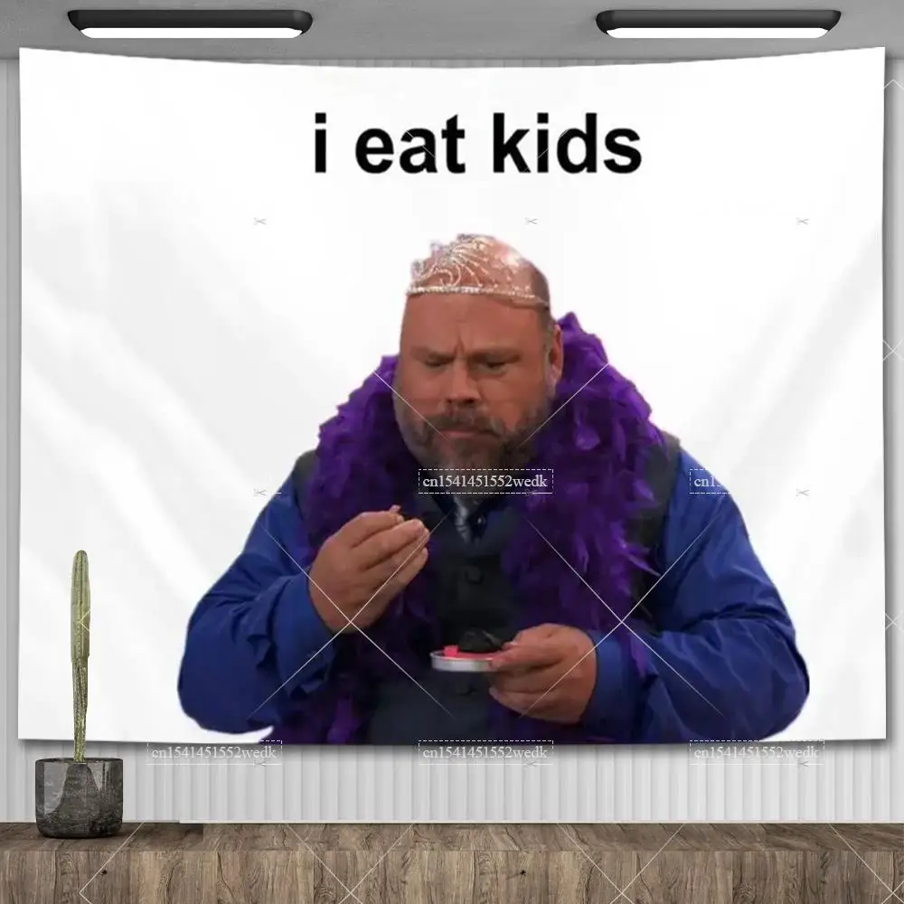 Tapestry Decorations Gobelin Bertram Eats Kids Tapestry Wall Hanging Hippie Funny Meme Tapestry Aesthetic Room Decor Party Backdrop Home Decoration