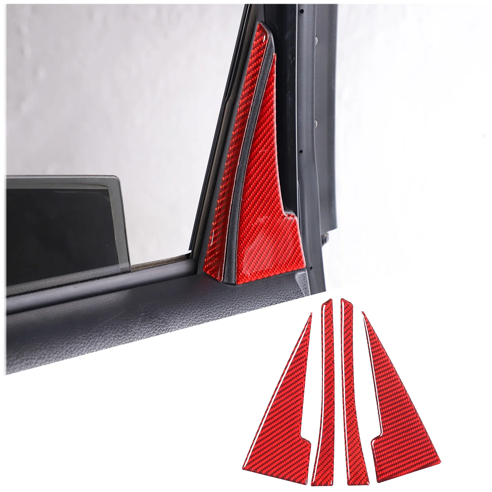 

For Subaru Forester 2013-2018 Soft Carbon Fiber Car Rear Door Inner Triangle Trim Glass Sticker Auto Interior Accessories