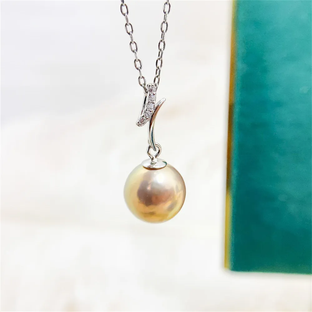 

DIY Pearl Accessories S925 Sterling Silver Pendant Empty Holder Fashion Jade Necklace Pendant with 8-12mm Round Oval Beads