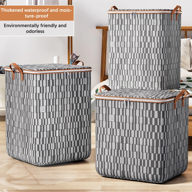 

Fabric Storage Boxes With Lids Houndstooth Clothes Quilt Bins Container Organizers With Handle For Bedroom Closet