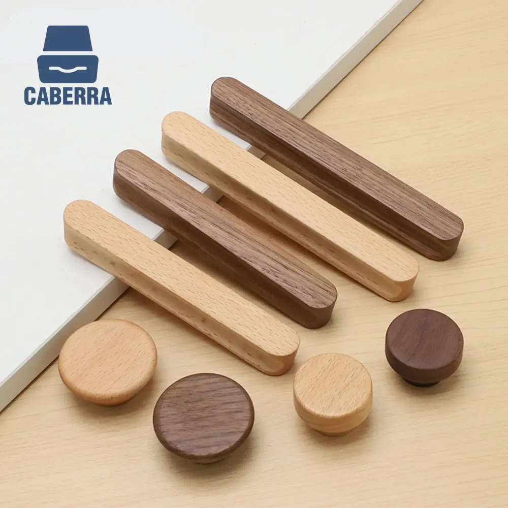 Wooden Handles Knobs Beech Drawer Handles Kitchen Cupboard Door