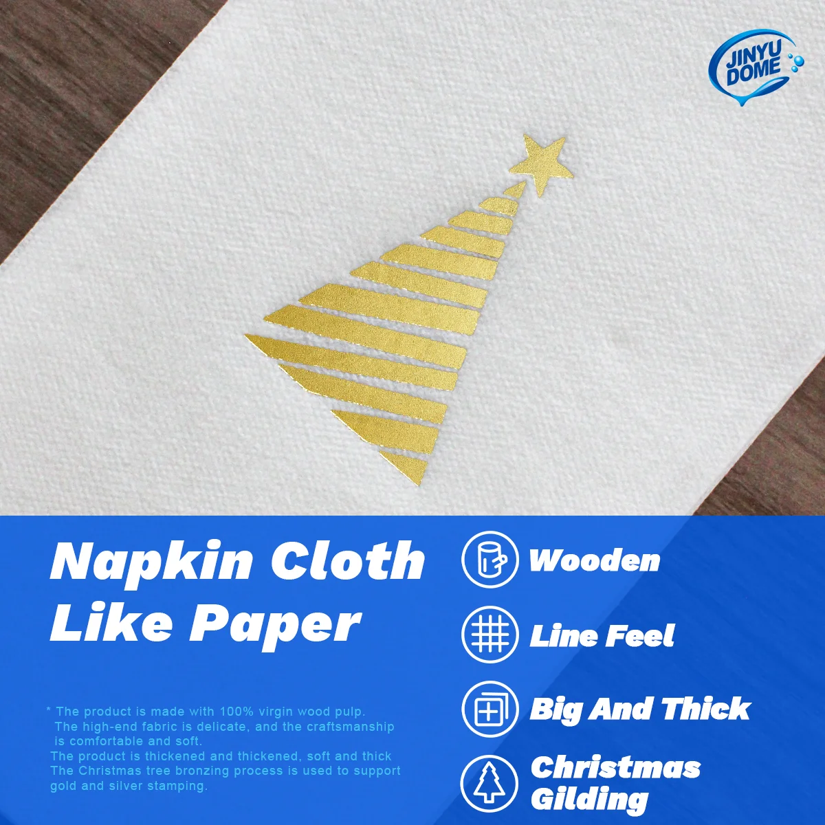 JINYUDOME 50Pcs Disposable Linen-Feel Dinner Napkins 30*43cm Twill Napkins Prefolded Paper Napkins Pad Home Christmas Party