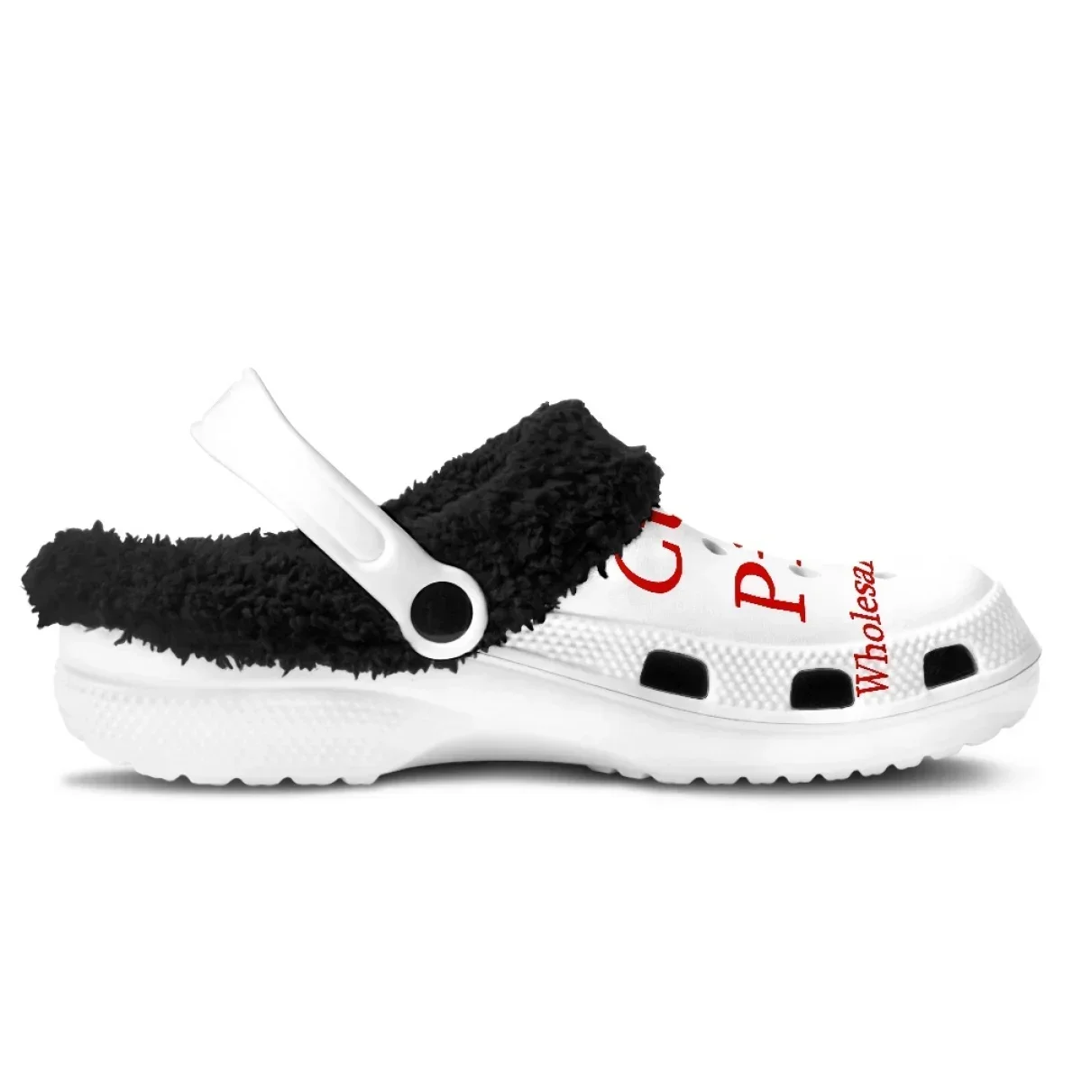 Cotton Fuzzy Slippers for Women Fashionable Warm Black White Soft Hole Shoes High Quality Round Toe Flats Spring Autumn Winter