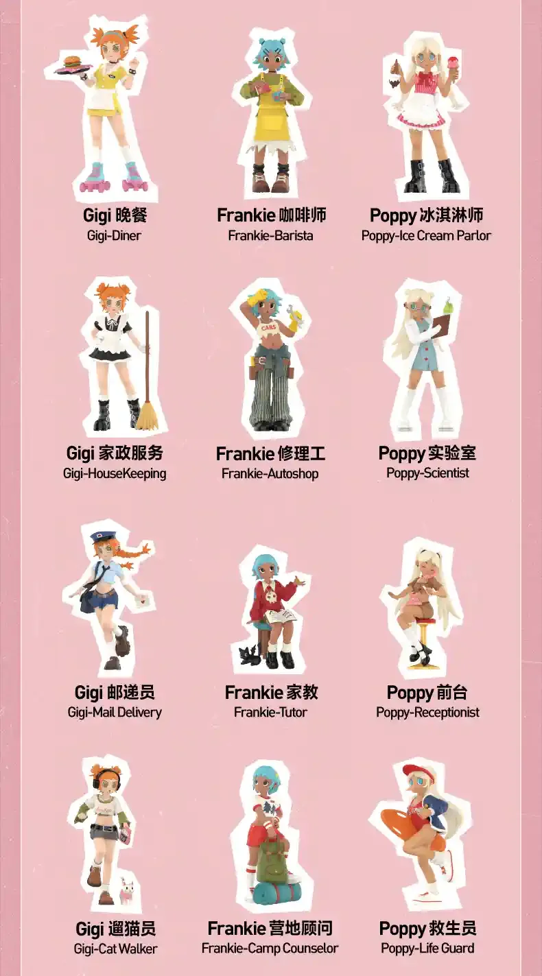 Peach Riot Rush Hour Series Blind Box Frankie Gigi Poppy Girl Anime Figure Kawaii Surprise Mystery Box Doll Model Toy Kids Gift