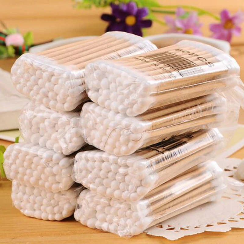 100pcs/bag Disposable Cotton Swabs for Baby Girls Makeup Cosmetic Tips Infant Cotton Bud Applicator Bar Kids Medical Stick Rod