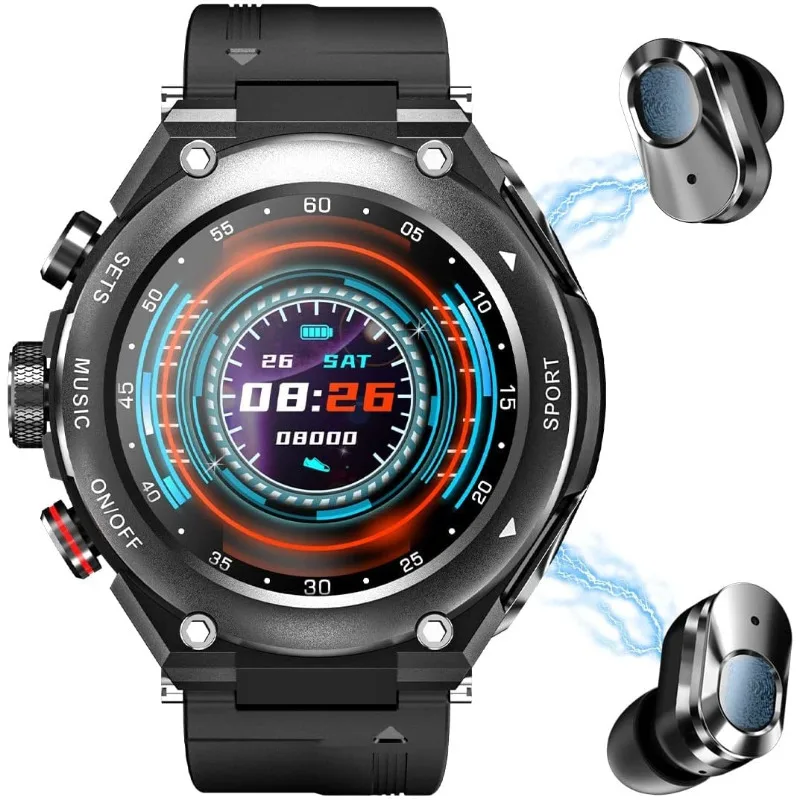 

Smartwatch with earbuds,4 in 1 watch with earbuds to answer callsSmartwatch with earbuds,TWS earbuds and MP3 for Android iOS