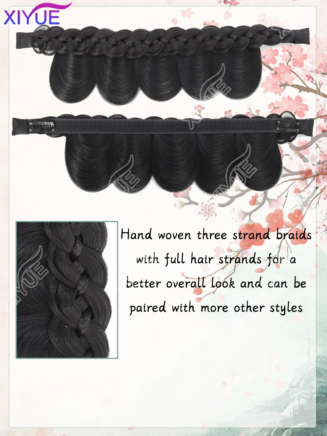 XIYUE Opera style Lazy Velcro Soft Hair Hoop Wig, Hairband Modification, Forehead，clip ins human hair，앞머리 가발