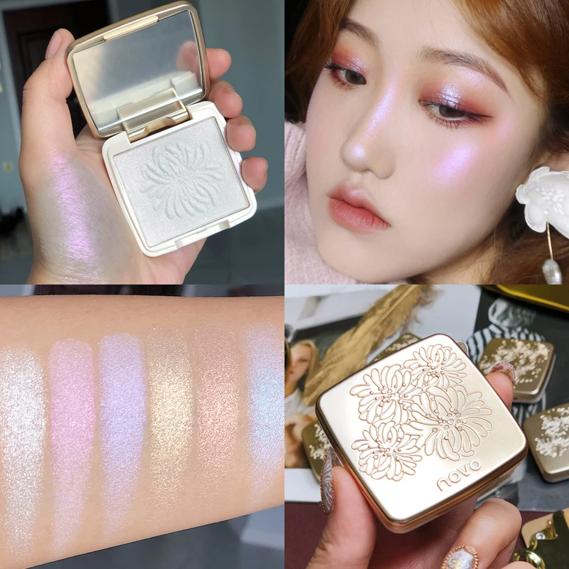 Diamond Metallic Highlighter Palette Brighten Skin Face Body