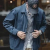 Maden Navy Vintage Jacket Men Turn-down Collar Hunting Tops Multi-Pocket Coat Men's Spring and Autumn Workwear Jacket 3