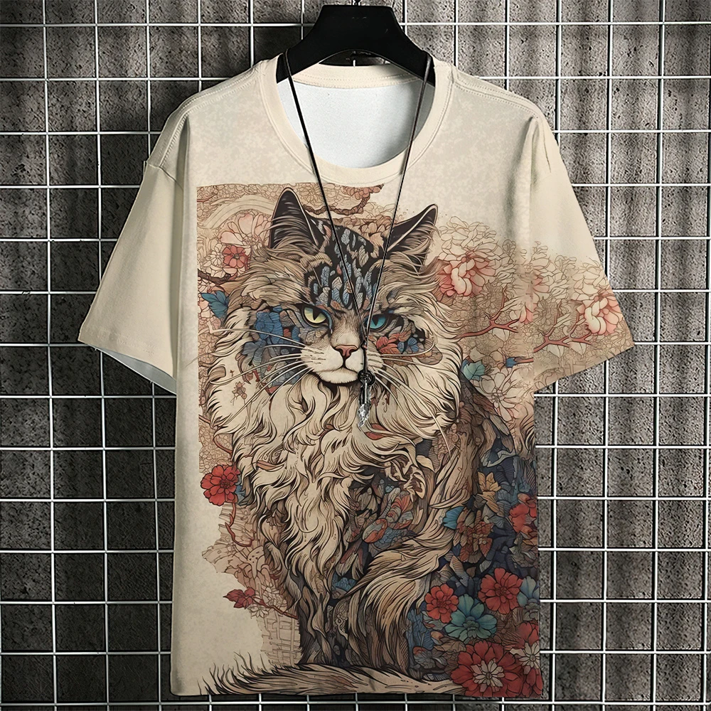 Mens Summer Short Sleeve T Shirt Oversized Streetwear