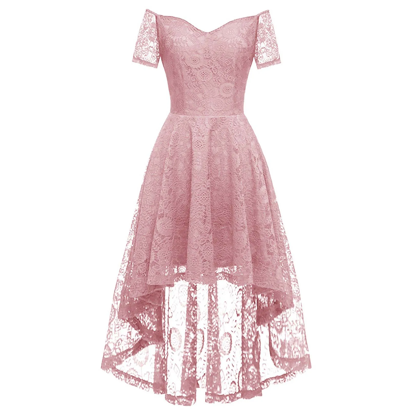 

Women’s Off Shoulder High Low A Line Dress Wedding Party Cocktail Dress