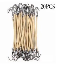 Set of Trendy Double Hook Elastic Hair Bands (Light brown 20pcs)