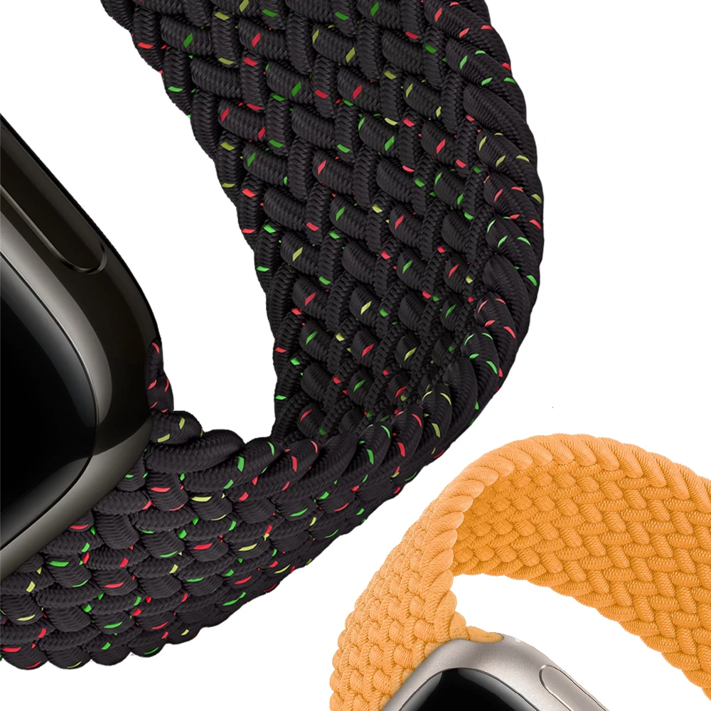 Braided Solo Loop For Apple Watch Band Se 76543 40mm 44mm Elastic Bracelet Strap on Smart Series 38mm 42mm 41mm 45mm Accessories