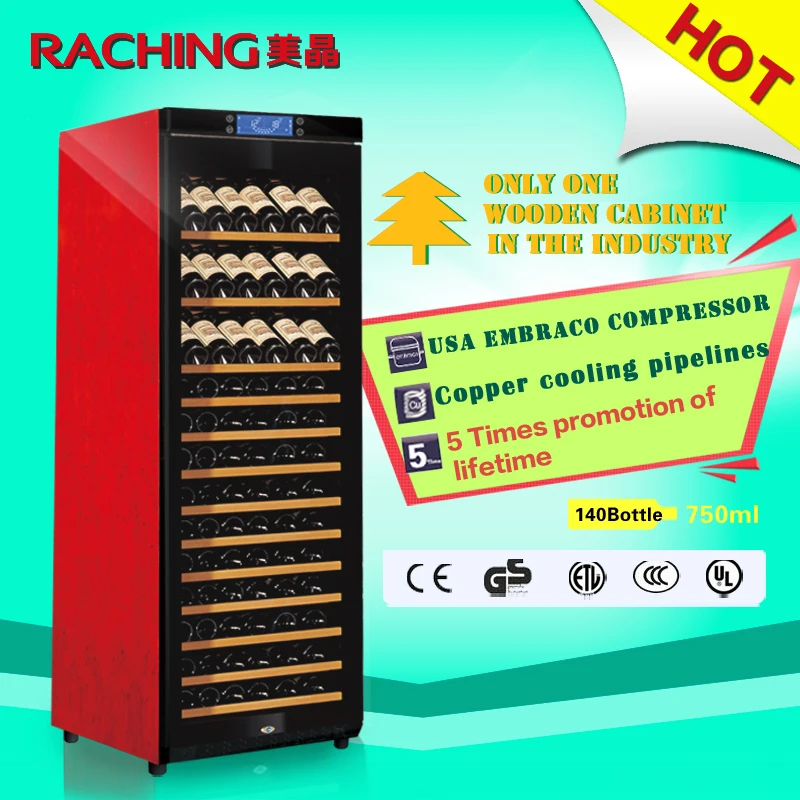 Offer 120 Bottles Whirlpool Embraco Refrigeration Solid Wooden Wine Fridge Kitchen Cabinet