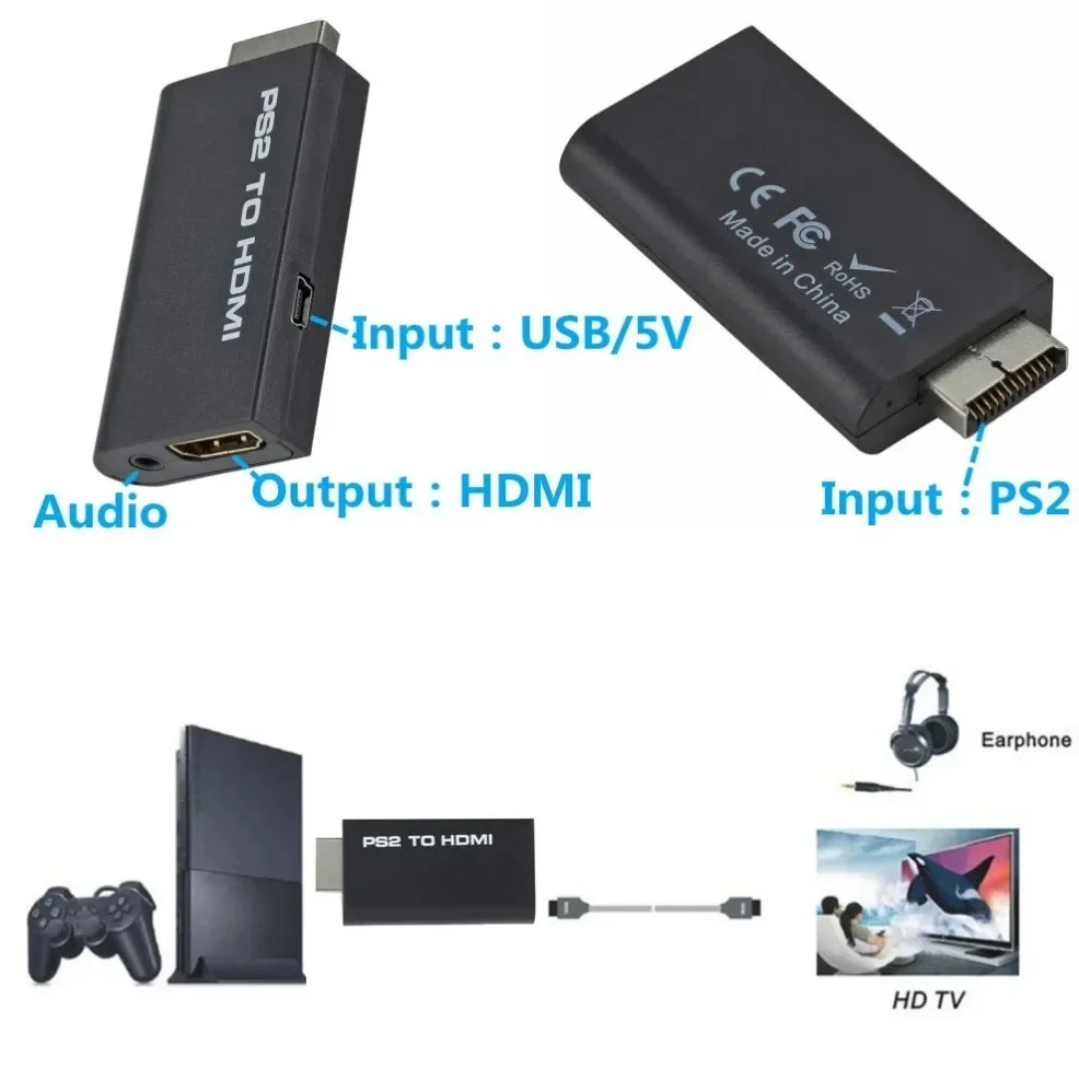 HDMI ȣȯ ȯ     PS2 ÷  3.5mm   ִ Ǯ HD 480i/480p/576i