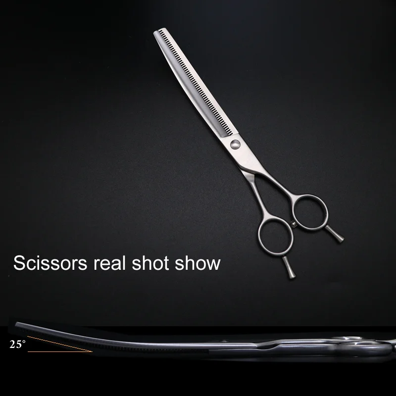 7.5 Inch Professional Dog Grooming Thinner Scissors Curved Thinning Shears Dogs & Cats Vg10 Tijeras Tesoura dog grooming scissors