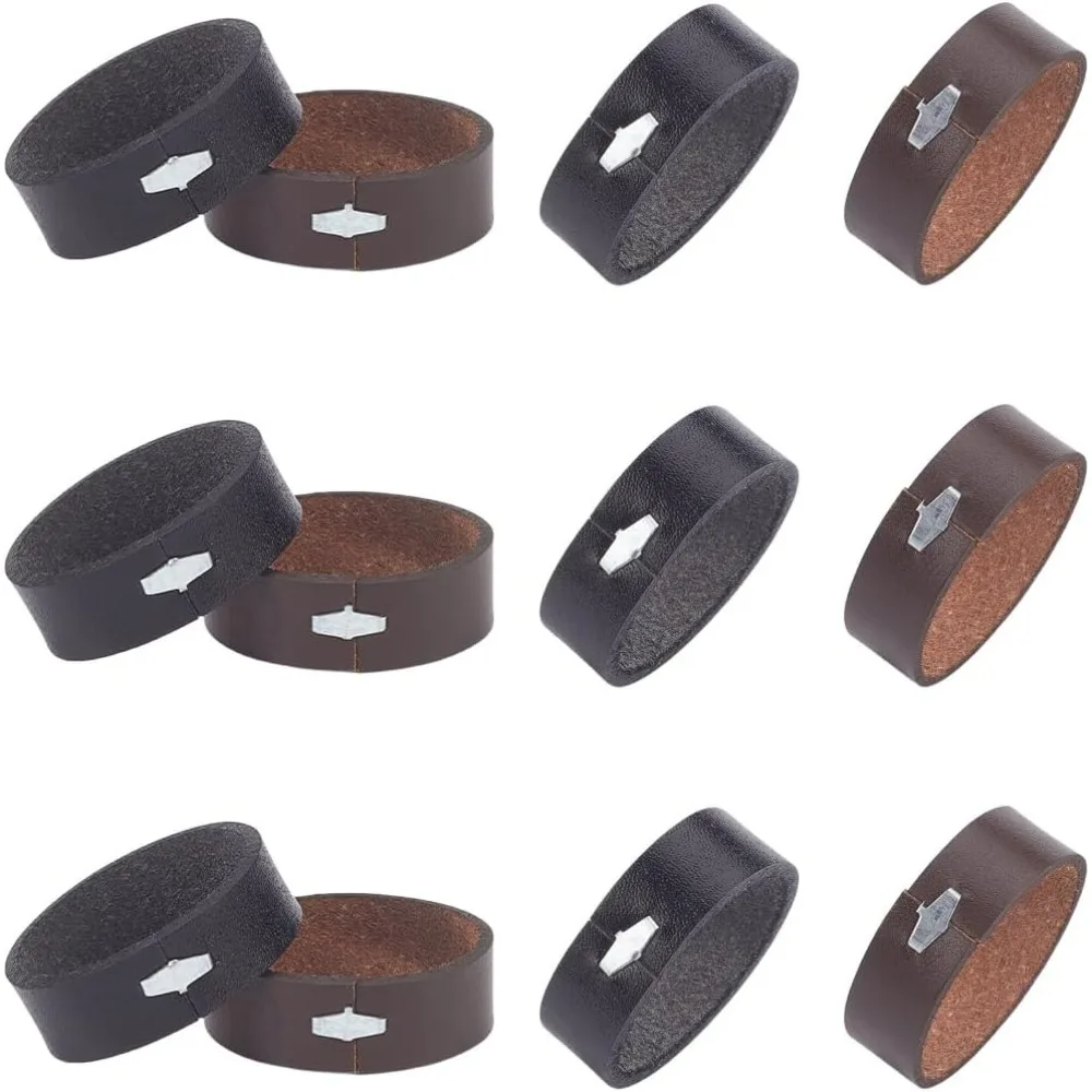 Cowhide Leather Belt Loop Keeper Set - 12 Pcs in Black and Brown