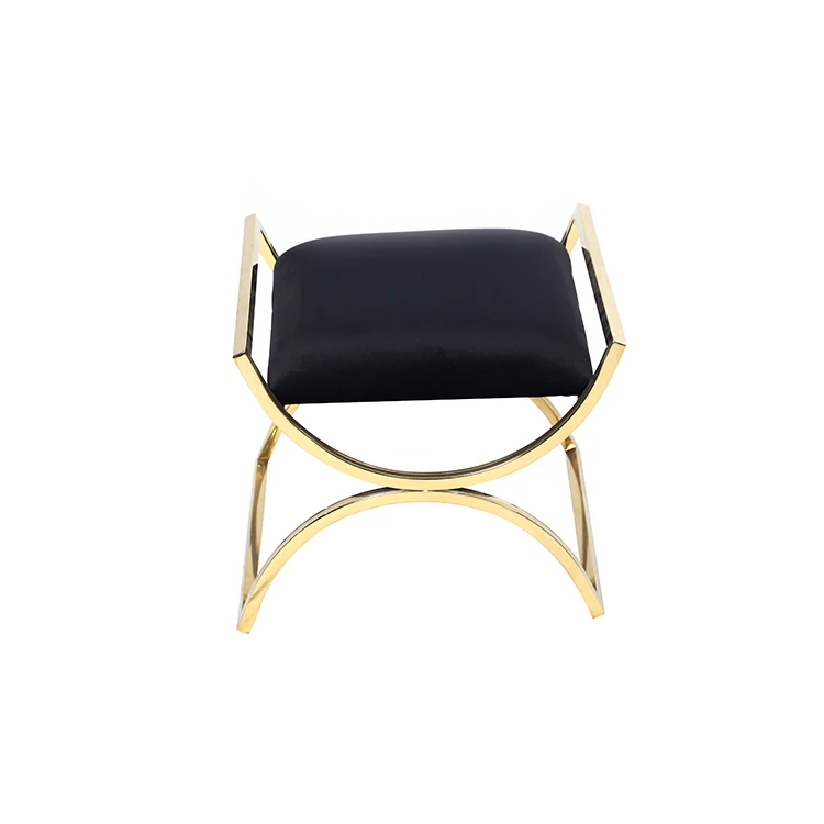 

Hot Selling Square Velvet Fabric Steel Stool Bed Stools Stainless Steel Stool