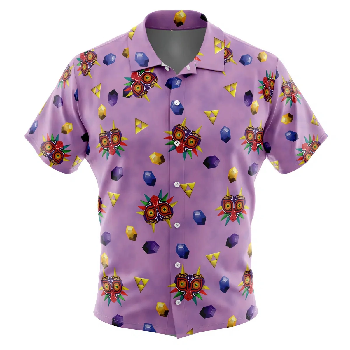 Hawaiian Shirt Majora's Mask Zelda Button Up HawaiianShirtFashion Trend Breathable Loose Versatile Casual Sports Summer Men