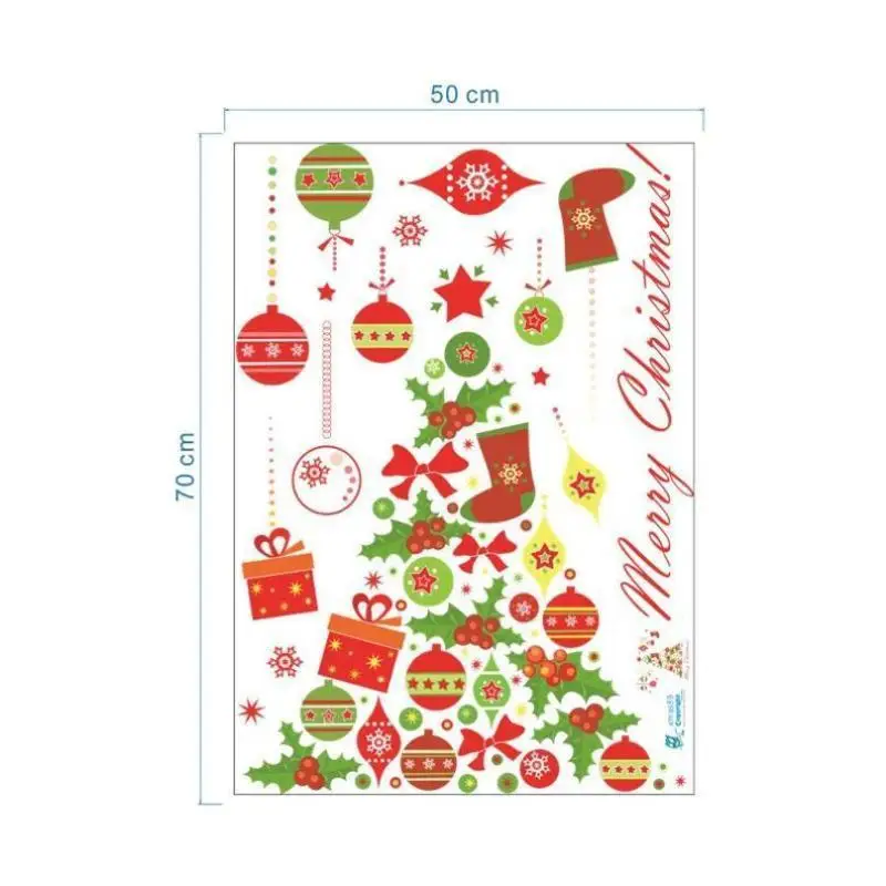 Creative Christmas Wall Stickers Christmas Tree Wind Chime Window Self-adhesive Glass Stickers DIY Home Christmas Decorations