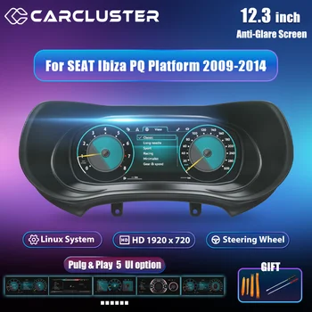 Carcluster-cluster Digital LCD de 12,3 pulgadas para Seat Ibiza PQ Platfrom, tablero Digital de 2009-2014 años, compatible con HDMI Carplay 1