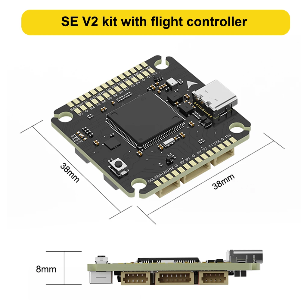 Axisflying H743 PRO Контроллер полета с двумя гироскопами 32-битный Plug-and-Play Детали для радиоуправляемых дронов FPV для гонок thumbnail 2