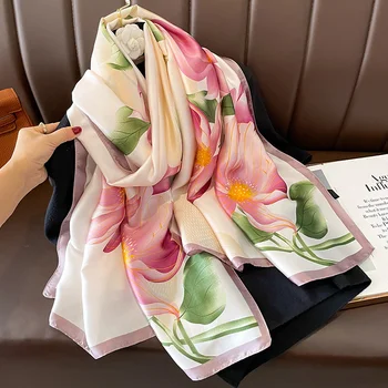Donne 180*90 cm Moda Bella Morbida Sciarpe di Seta femminile Lady Scialle Hijab Wrap Foulard Bandana Silenziatore Spiaggia Pareo 1