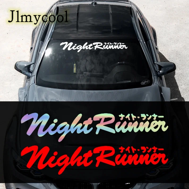 

Japanese JDM Car Front Windshield Sticker Night Runner Bumper Body Decoration Decals vinyl Rear Window Stickers Accessories