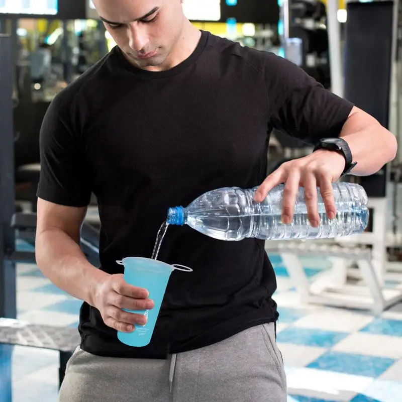  TPU Soft Cups Collapsible Sports Water Bottle Outdoor Foldable Water Cup Running Camping Hiking Flexible Bag