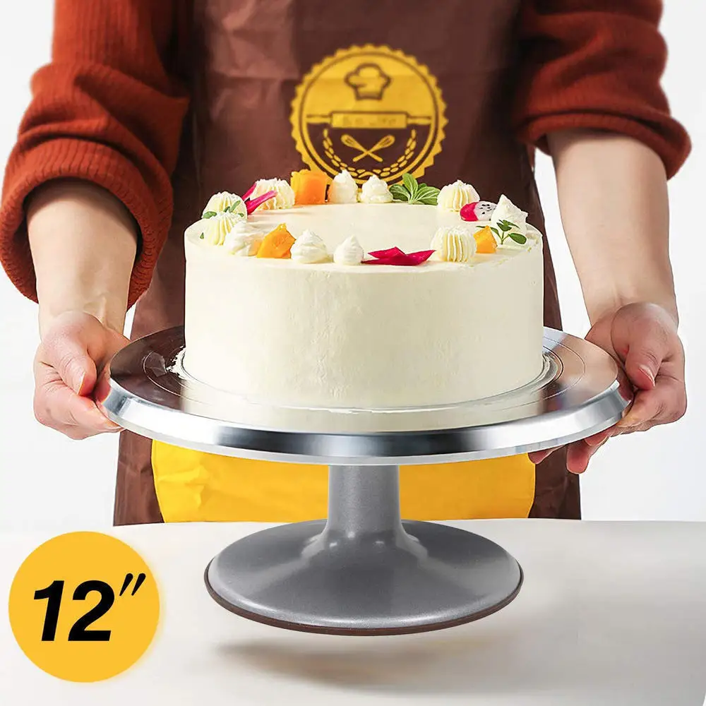 12 Cake Turntable for Decorating Heavy Duty Stainless Steel Rotating  Turntable