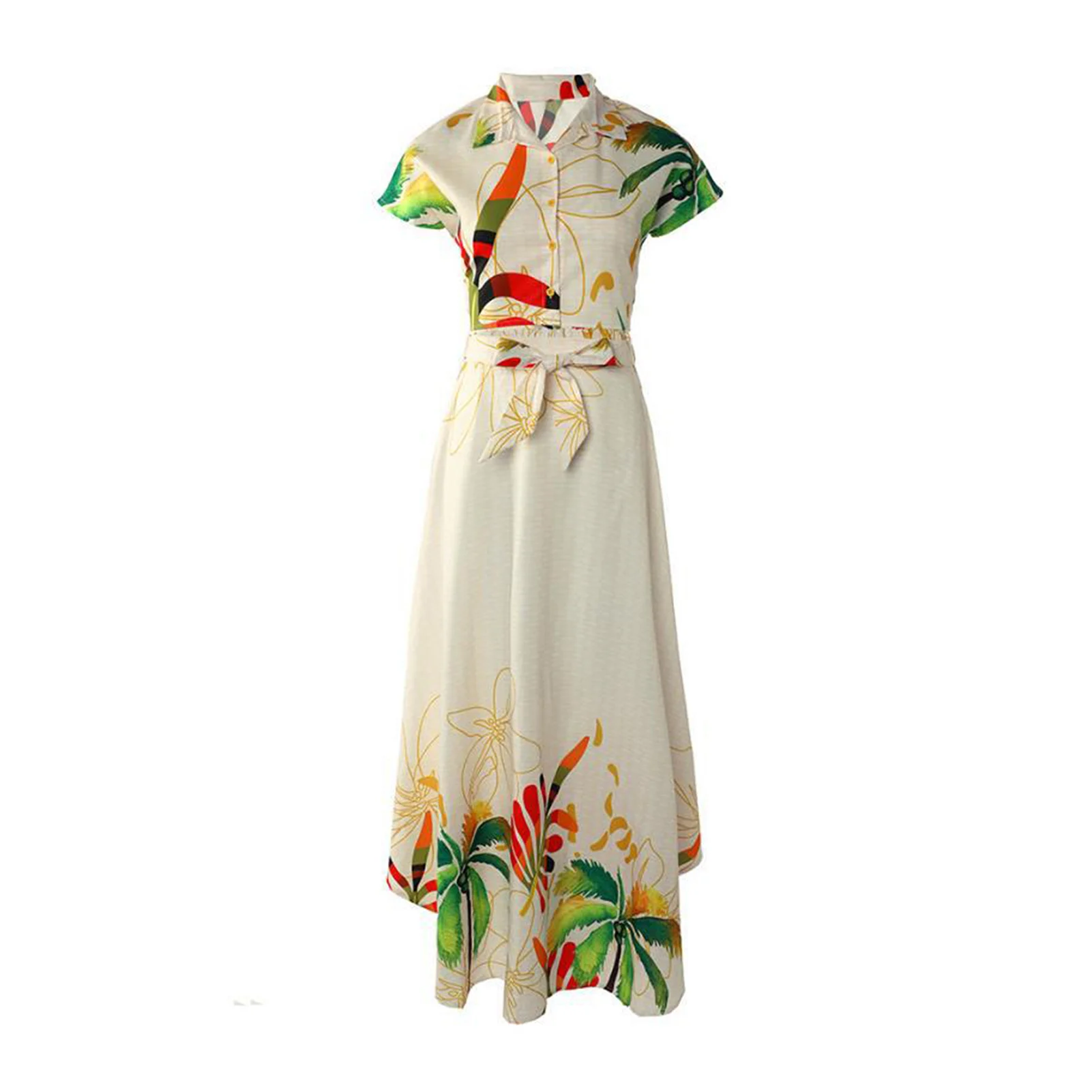 

Женская рубашка с коротким рукавом и длинное платье, пуловер с V-образным вырезом, комплект рубашек, подходит для встреч друзей