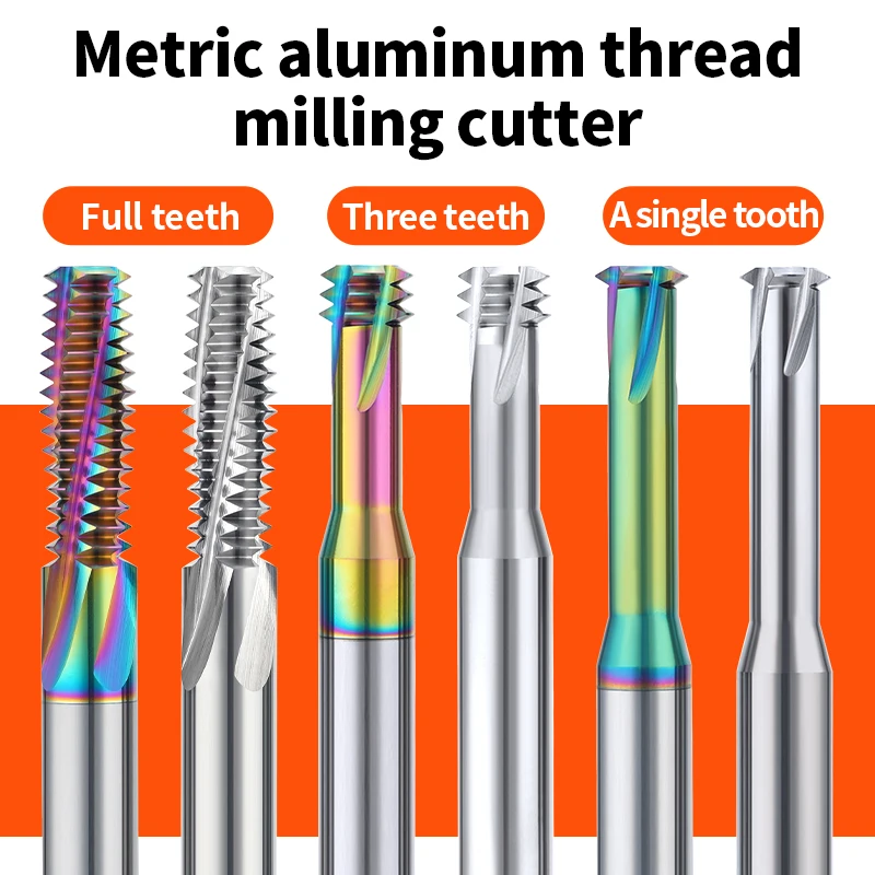CR CNC 스레드 밀링 커터 기계, 솔리드 카바이드 단일 톱니, M1 M1.6 M2 M3 M4 M5 M6 M8 M10 M12 M14 M18 M16 M24 밀 커터
