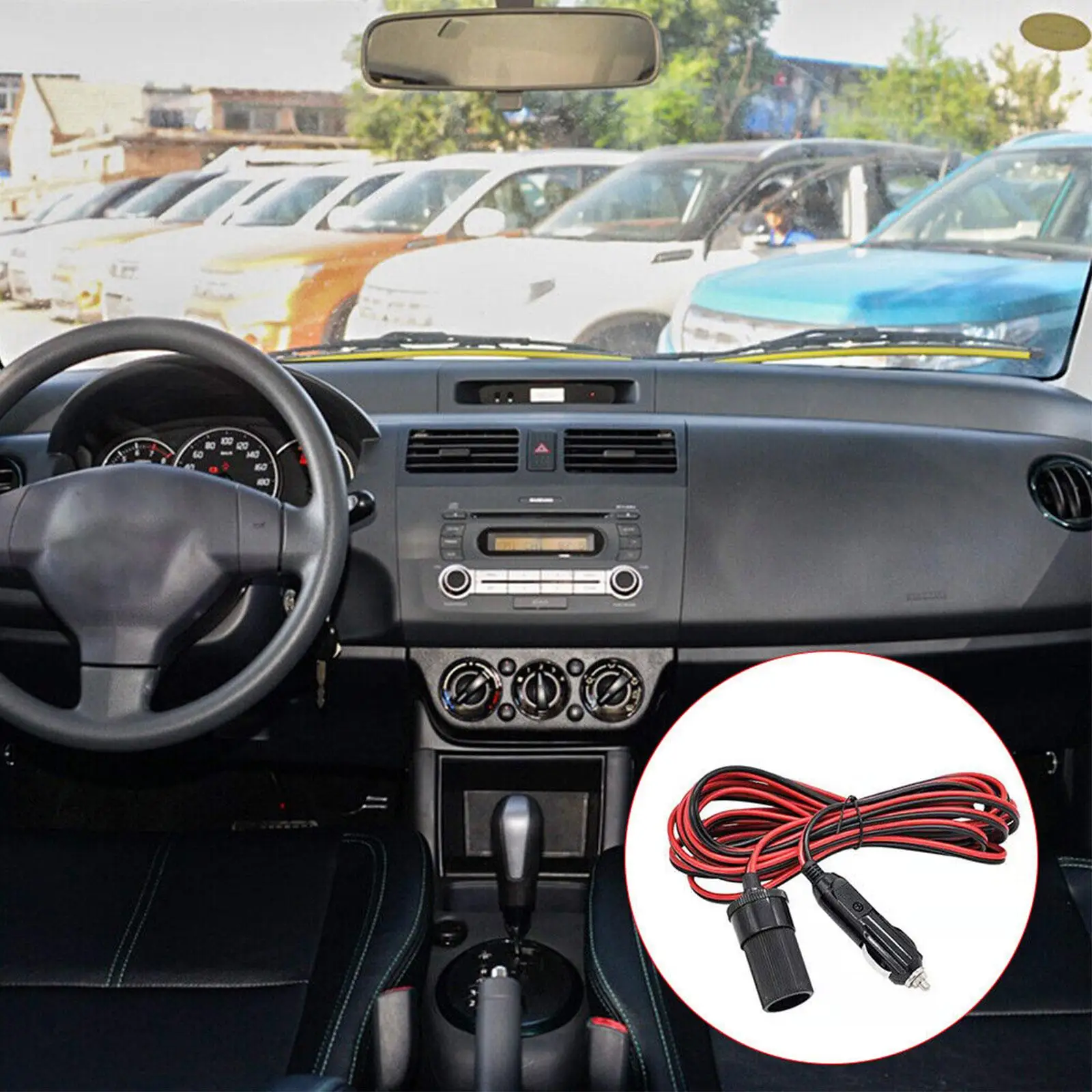 

12v 5a Car Cigarette Lighter Socket Extension Cord 1/2/3/5m Cable Plug Female Socket Male Extension Interior Car Cable To K5a1