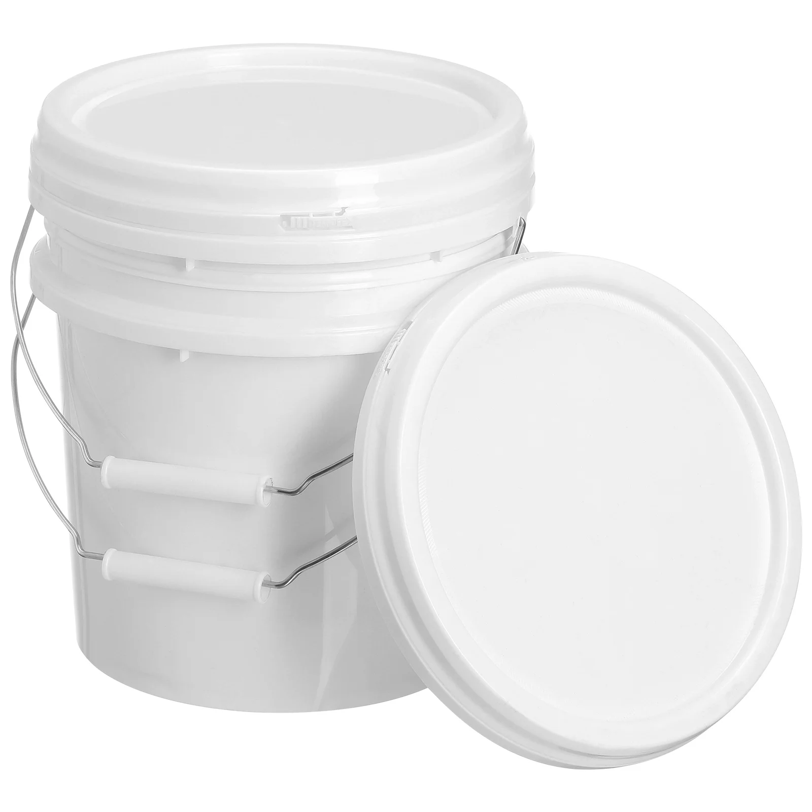 

2/1pcs White Plastic Water Small Plastic Bucket With Lid Home Small Plastic Bucket With Lid Portable#j