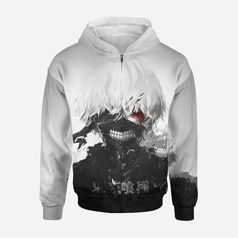 

Tokyo Ghoul Cartoon Anime 3D Print Zip up Hoodie Men Women Children Casual Zipper Sweatshirt Harajuku Fashion Cool Boy Girl