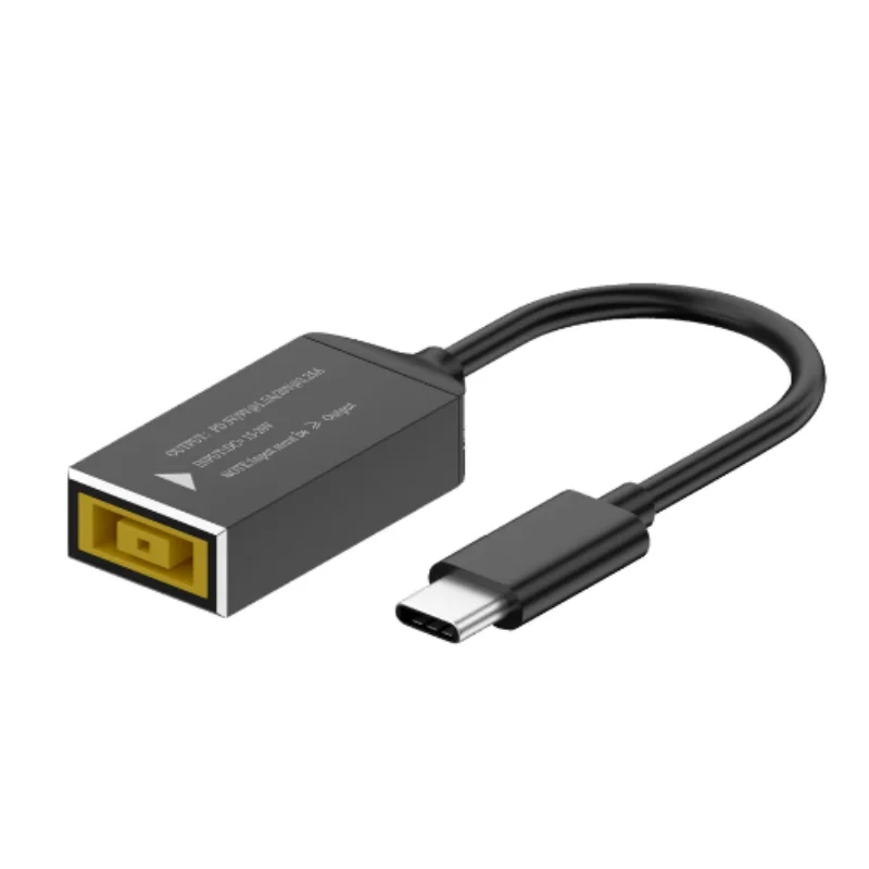 Laptop Charger Plug Adapter Power Plug Connector Power Cable Power Cord 100W DC Square Plug for Lenovo to USB C PD Power Adapter Converter Type C for MacBook