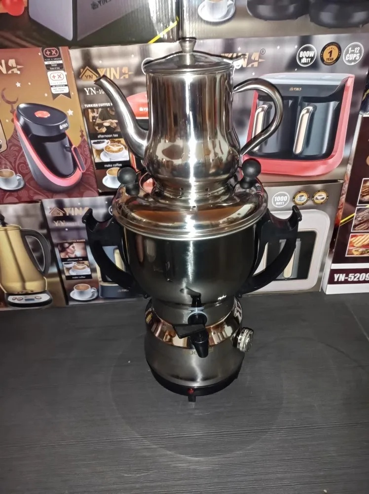 220-240V 2200w Turkish Samovar Electric Kettle Tea Maker 4L+1.6L 304Stainless Steel Temperature Adjust 4