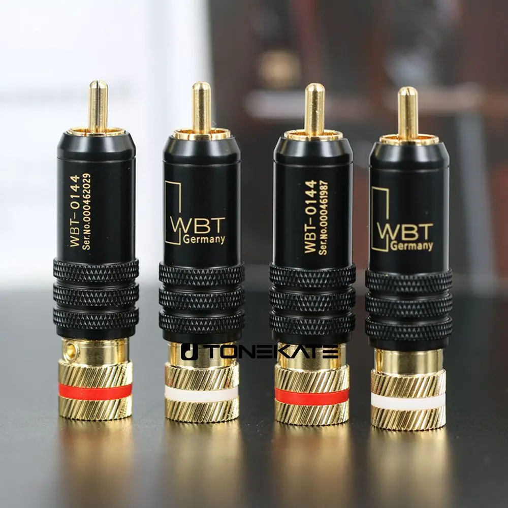 

8pcs WBT-0144 Gold-plated signal line plug RCA lotus head fever audio head power amplifier signal plug