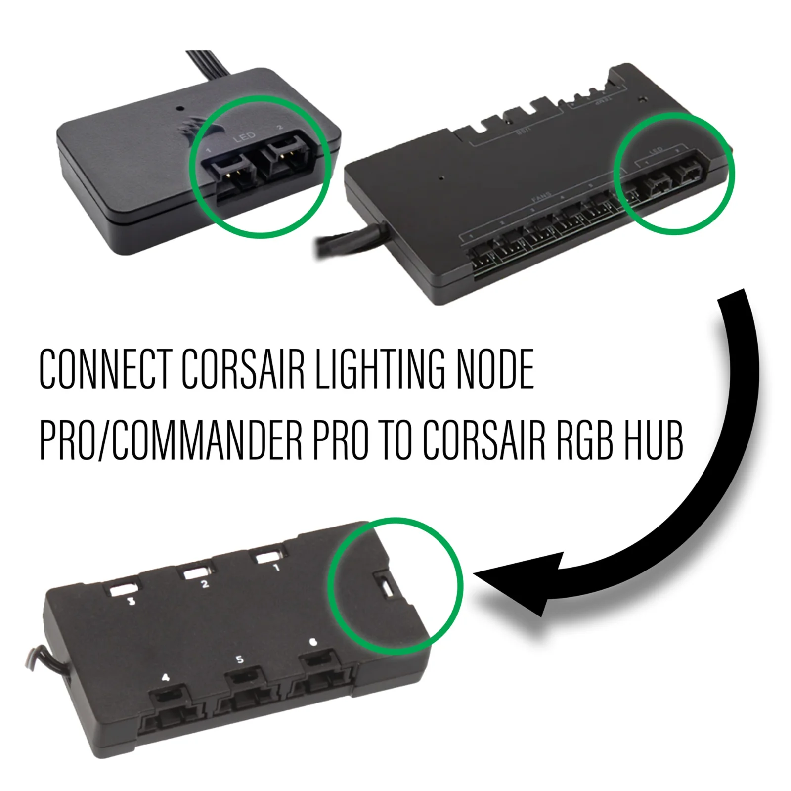 iHaospace Cavo RGB Fan Connect per Corsair RGB Fan Hub Cavo, ventola LED compatibile con Commander Pro/Lighting Node Pro