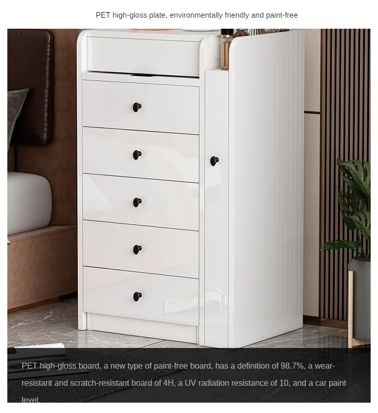 Description Picture 6 of itemWood Modern White Dressing Table Mirror Girl Bedroom Fashion Minimalist Vanity Table Mobile Tocador Espejo Makeup Station OB50HZ