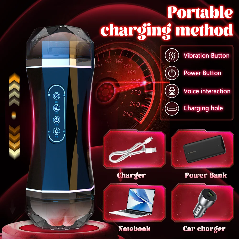 Double Head Masturbation Cup For Men With Suction And Voice_voghion.com