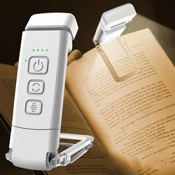 Rechargeable Book Light - Portable USB Clip - On Reading Lamp, Flexible & Dimmable with 500mAh Battery (White)