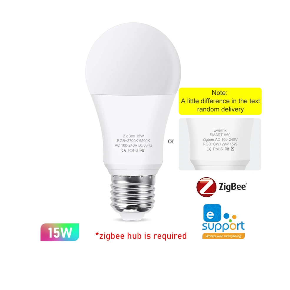 Enhanced Smart WiFi Zigbee Dimmable LED Light Bulb with Adjustable Color Temperature and RGB Lighting