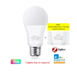 Enhanced Smart WiFi Zigbee Dimmable LED Light Bulb with Adjustable Color Temperature and RGB Lighting (E27 15W Zigbee)