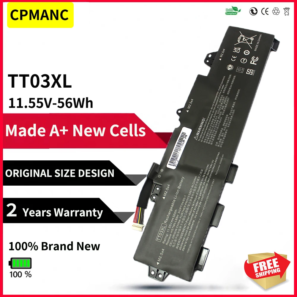 Cpmanc Tt03xl Bateria para hp Elitebook 850 g5 g6 Zbook 15u g5 g6 Hstnn-ub7t Hstnn-lb8h Db8k 56wh 9328242c1 933322855 11.55v