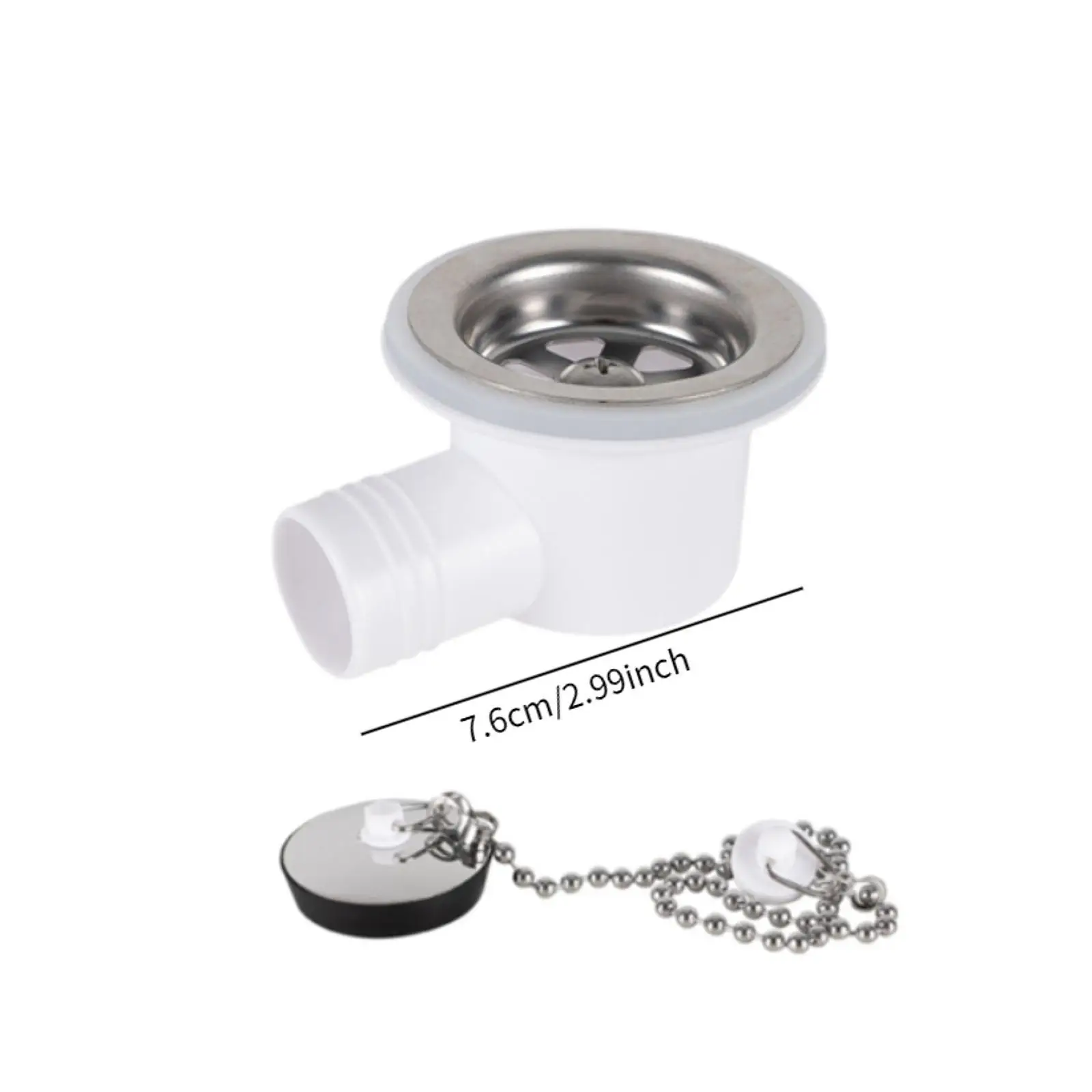 Sink Waste Drain Plug Hole Angle Fitting Stainless Steel Replaces for Motorhome Boat