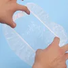 100Pcs Disposable Shower Bath Cap Plastic Waterproof Woman Head Hair Cover Bathing Hat Plastic 5