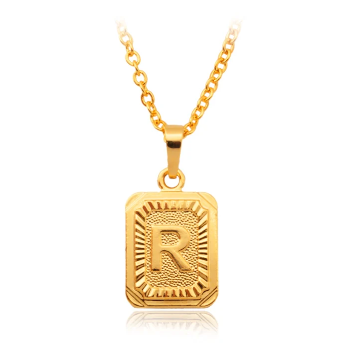 

ChainsPro Dubai Pendant Necklace Vintage Jewelry Gold/Silver Color R letter Royal Necklace Women /Men Jewelry P615