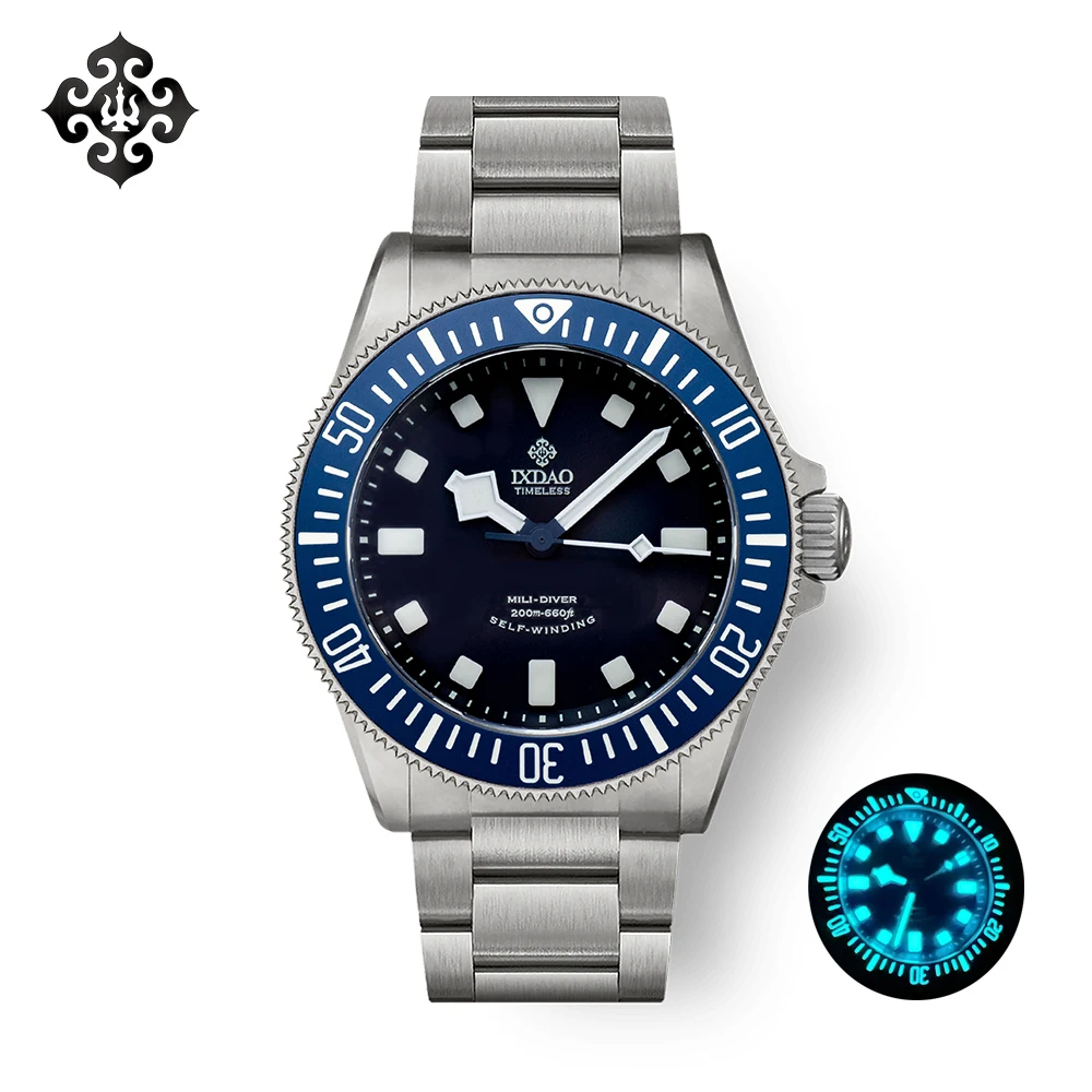 IPOSE IX&DAO nový 39mm pánské automatický mechanická hodinky potápěčská vintage titanová hodinky káča safír 200m vodotěsný hodiny BGW-9